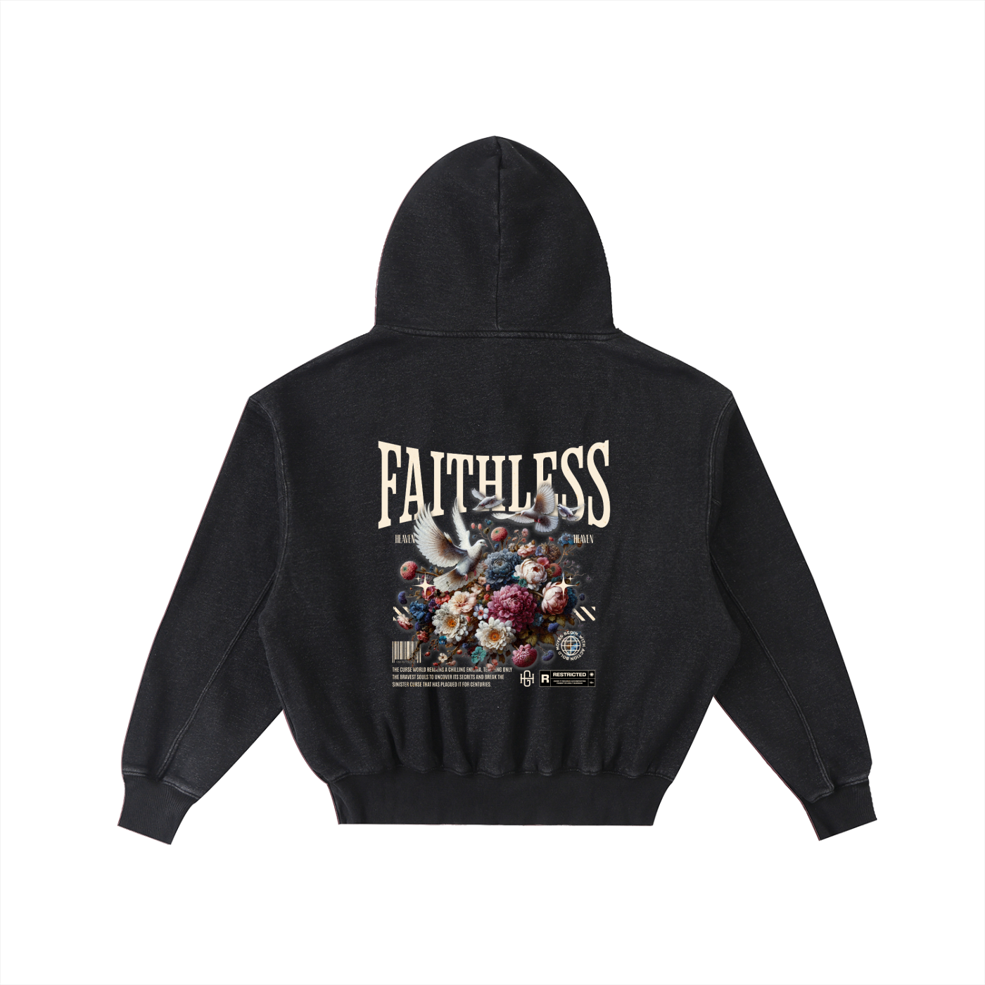 Frayed Enzyme Washed Fleece Hoodie