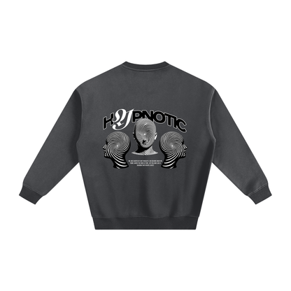 ODMPOD fleeced sweatshirt showing a cozy, soft fabric in a casual fit with long sleeves and ribbed cuffs.