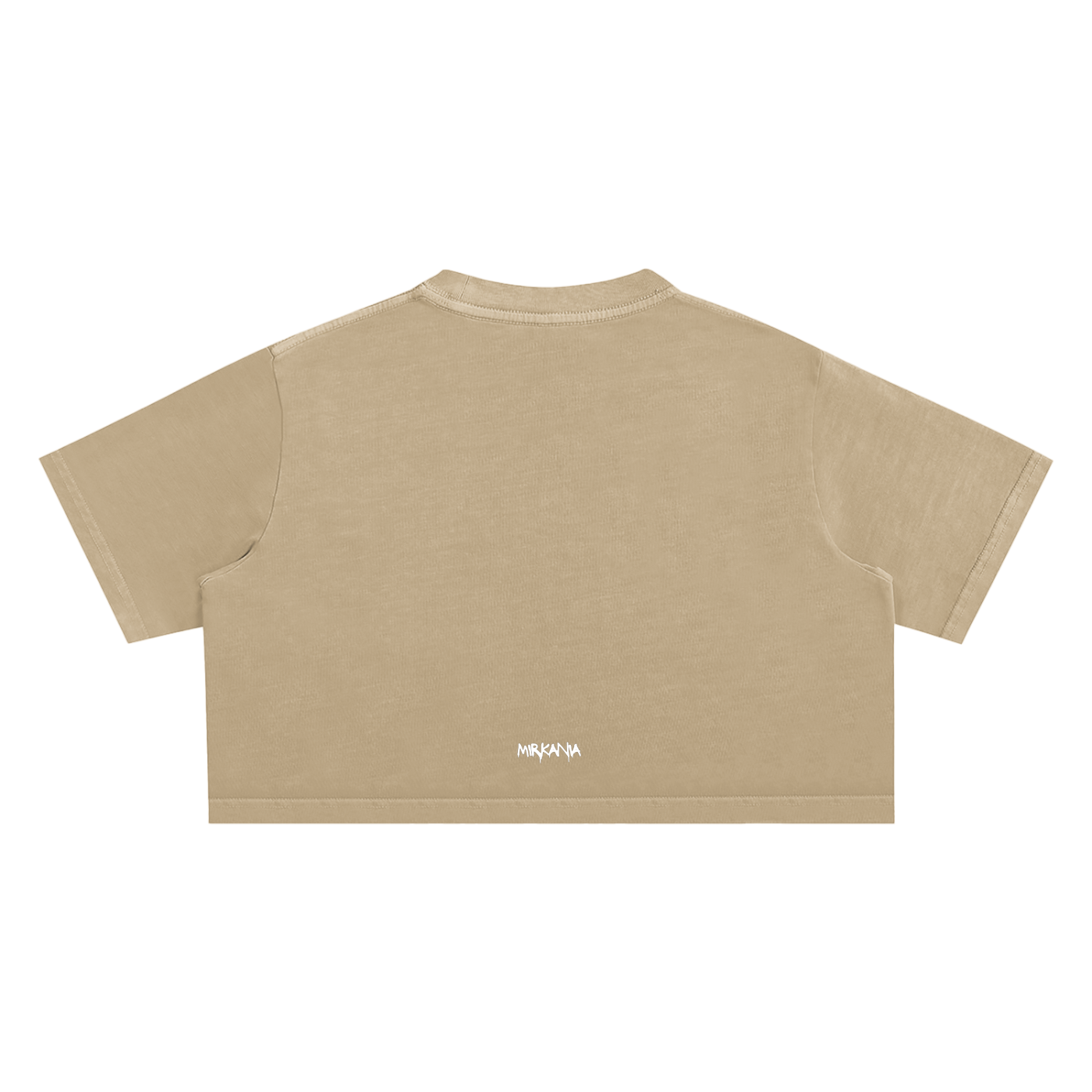 Snow Washed Crop Top T-shirt by ODMPOD, light blue with distressed finish, casual style, and soft fabric visible in the image.