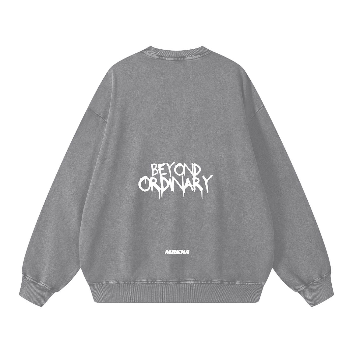 Oversized ODMPOD snow washed sweatshirt with a relaxed fit, soft fabric, and casual style, displayed on a plain background.