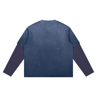 Unisex Vintage Wash Distressed Layer T-Shirt