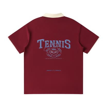 Contrast Collar Raglan Polo Shirt