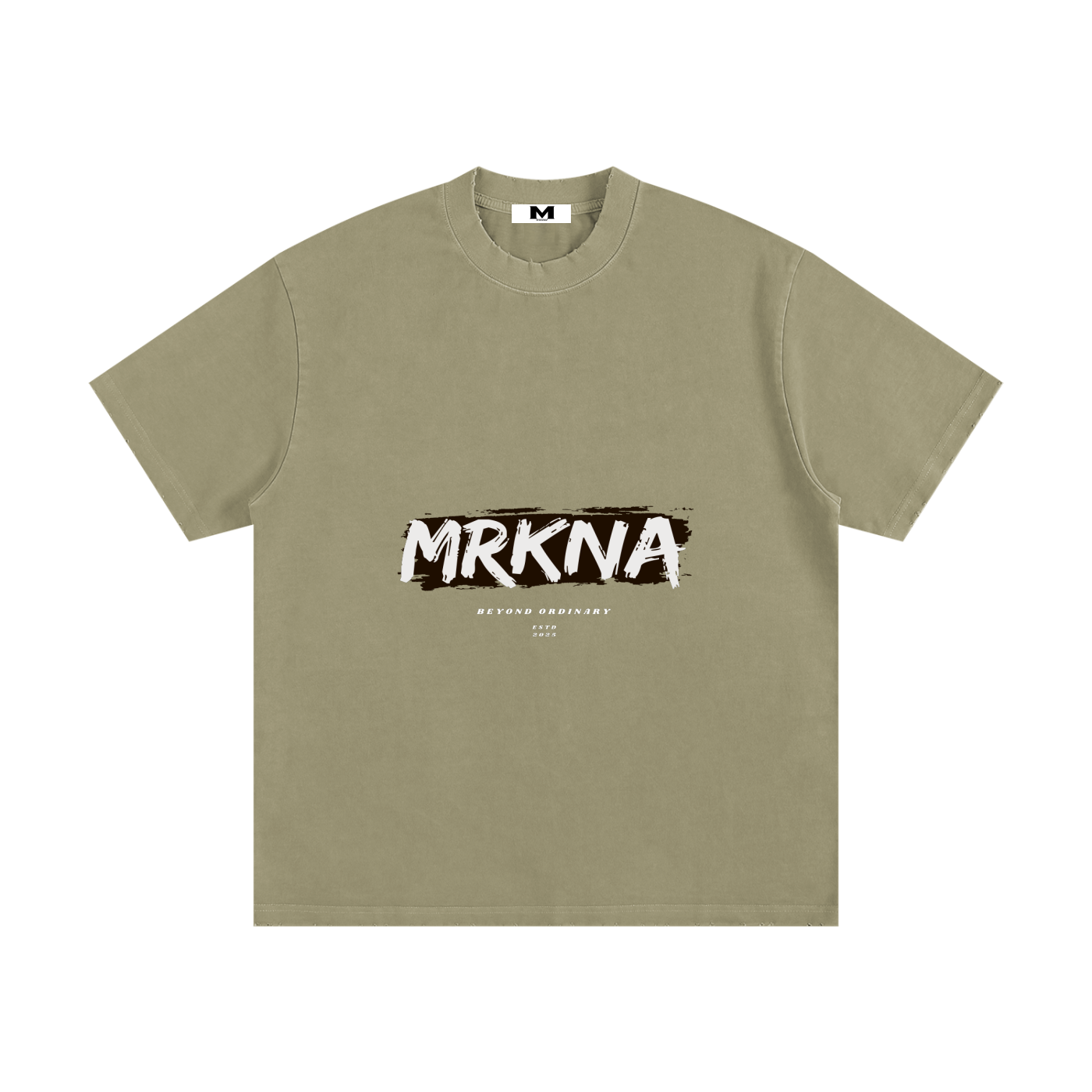 ODMPOD heavyweight vintage washed frayed T-shirt showing distressed fabric and casual fit, ideal for a relaxed, worn-in style.