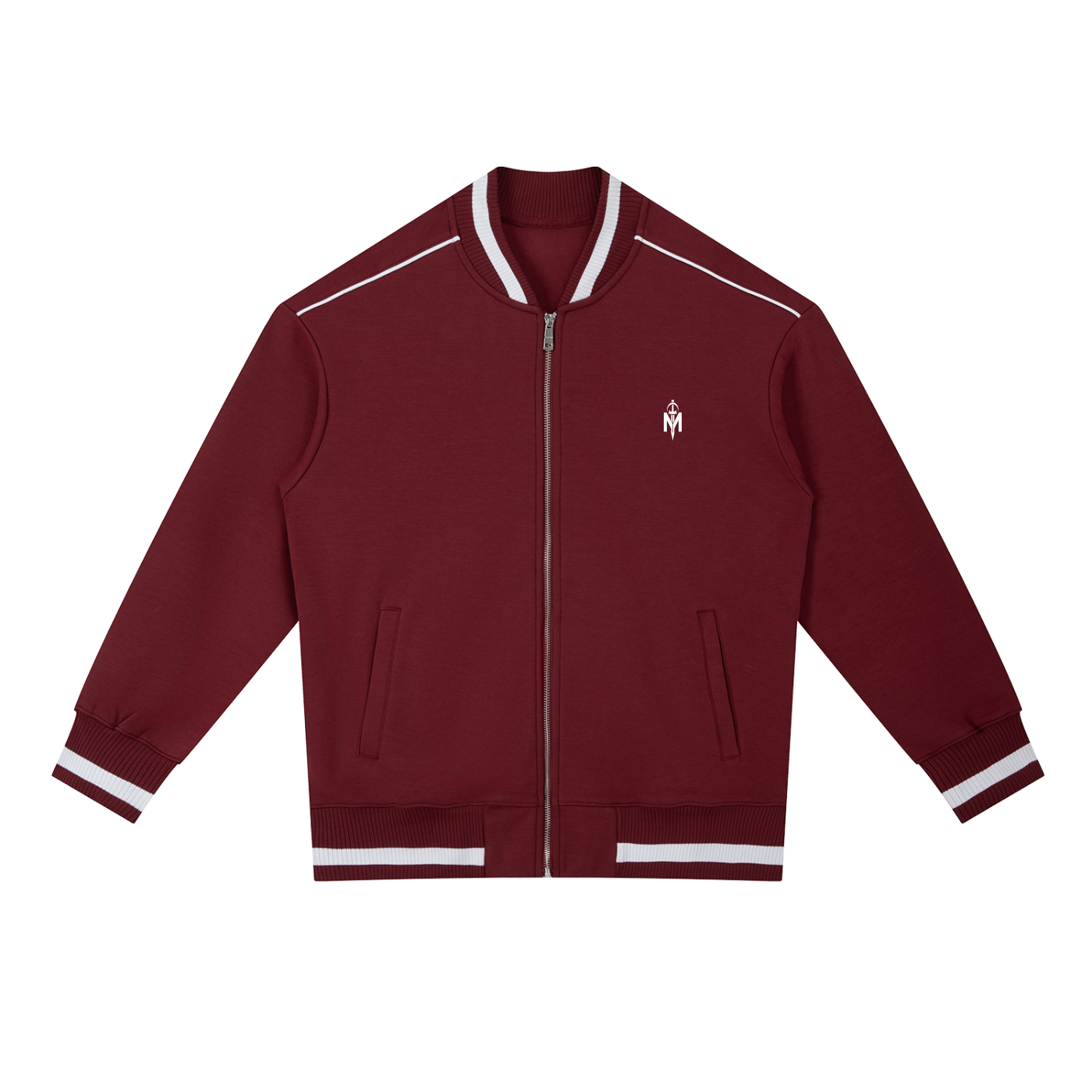 Contrast Piping Zip Bomber Jacket