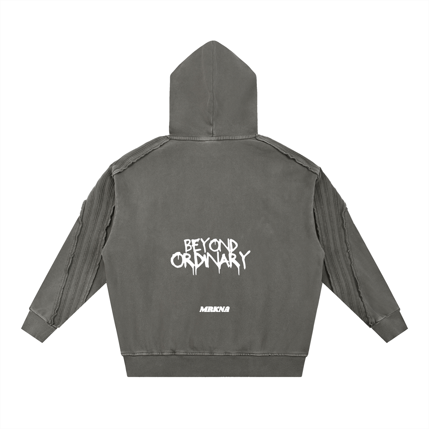 Snow Washed Tape Raw Edge Hoodie