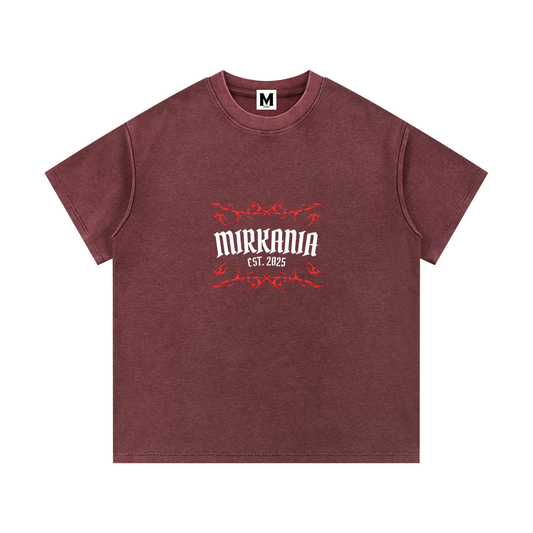 ODMPOD mineral wash waffle knit t-shirt showing a relaxed fit, soft texture, and subtle waffle pattern in natural fabric tones.