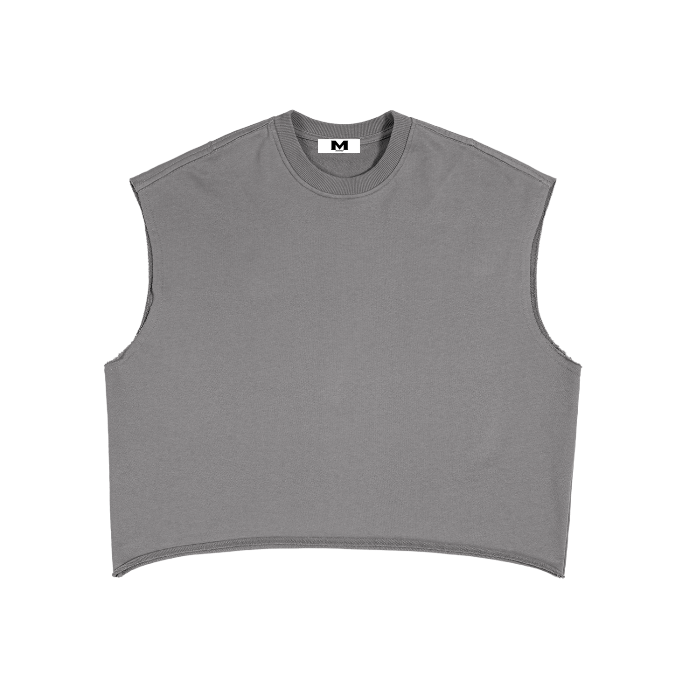 ODMPOD French Terry boxy tank top, casual sleeveless TANK TOP with relaxed fit and soft fabric, shown in neutral color.