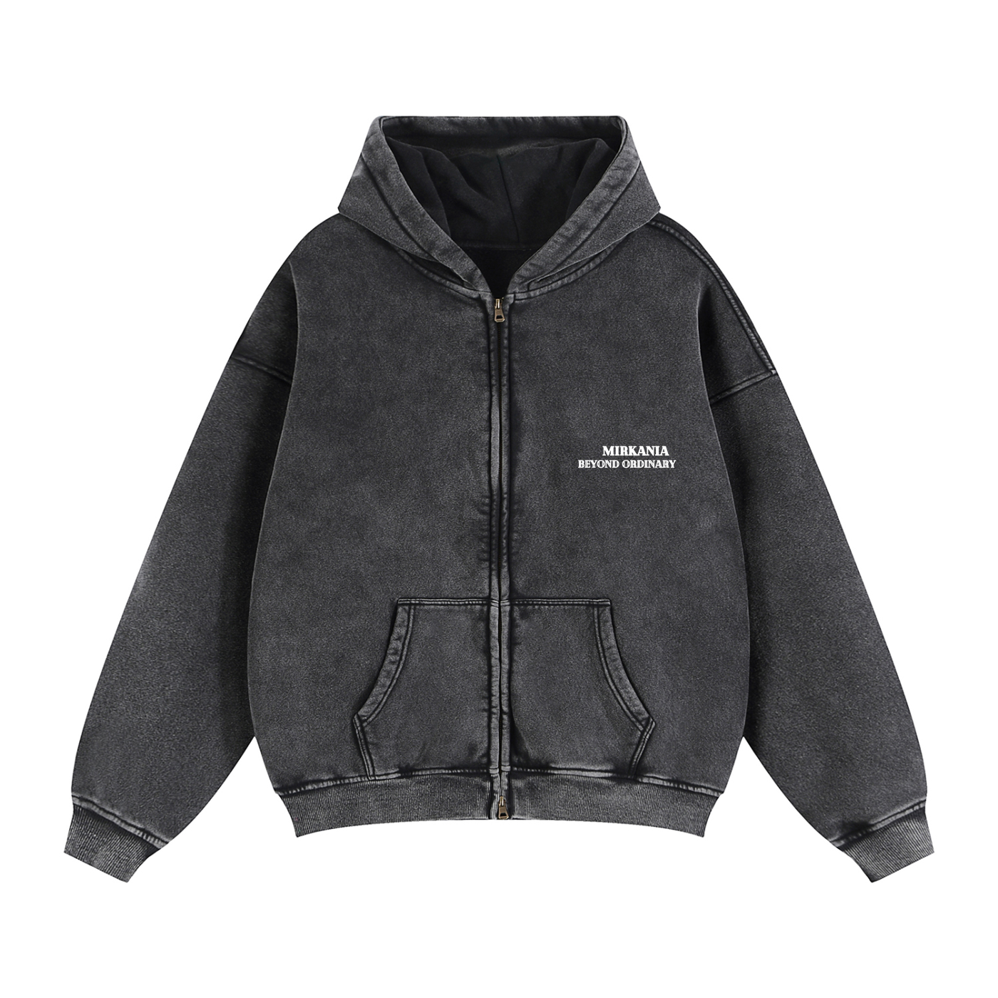 ODMPOD Zip-Through Boxy Fleece Hoodie showing a casual, zip-up hoodie with a relaxed fit and soft fleece material.