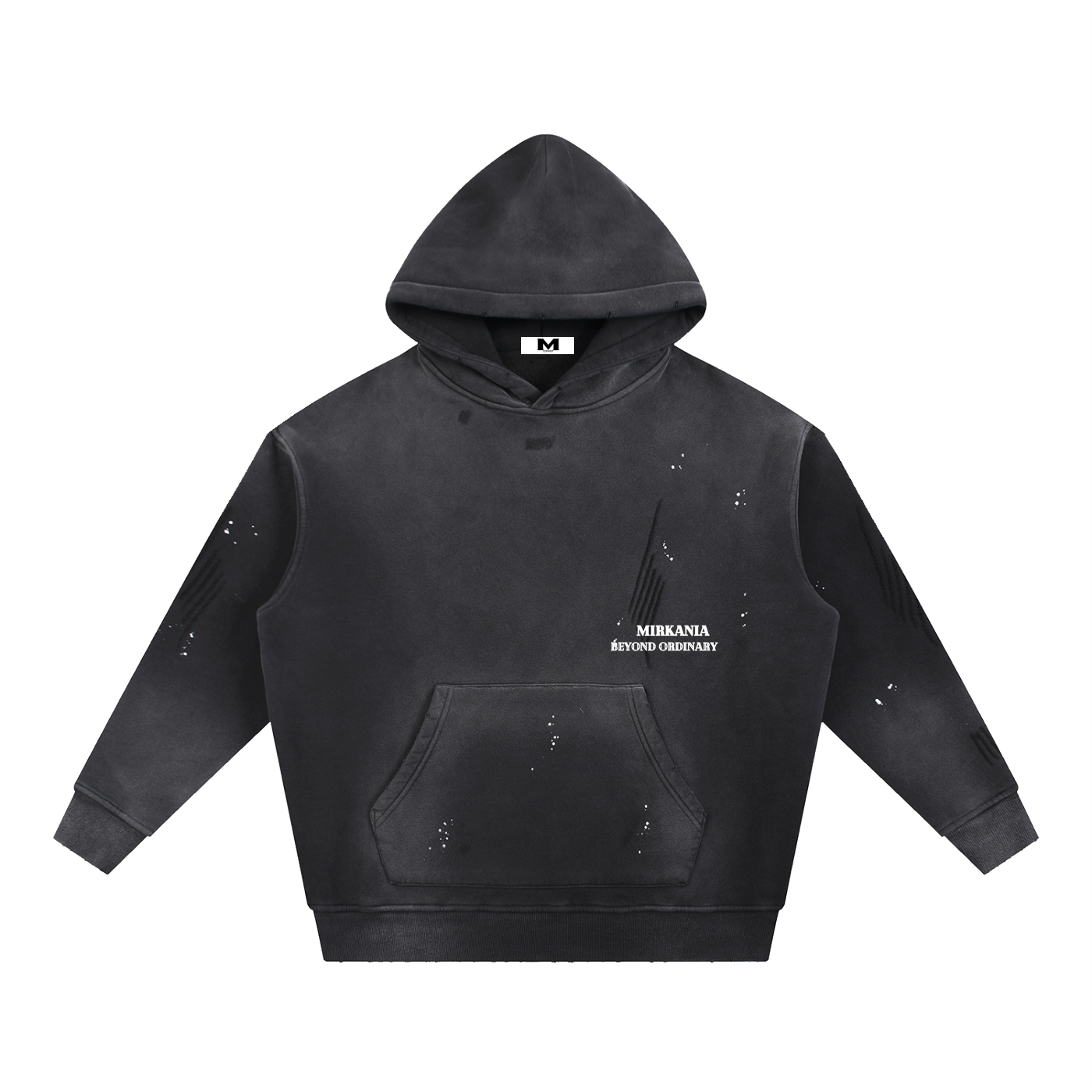 Vintage washed frayed fleece hoodie by ODMPOD, showing a cozy, distressed hoodie with frayed edges and a relaxed fit.