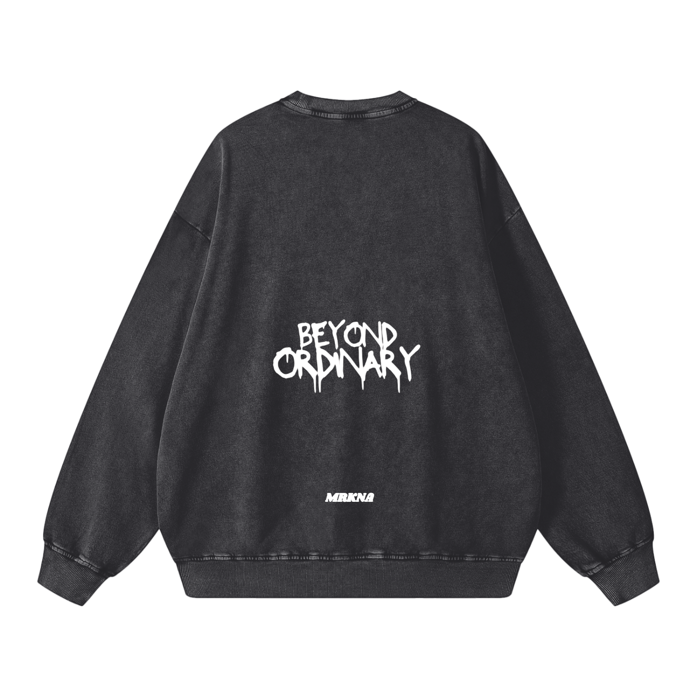 ODMPOD snow washed oversized sweatshirt in soft fabric, featuring a relaxed fit and casual style, shown on a white background.