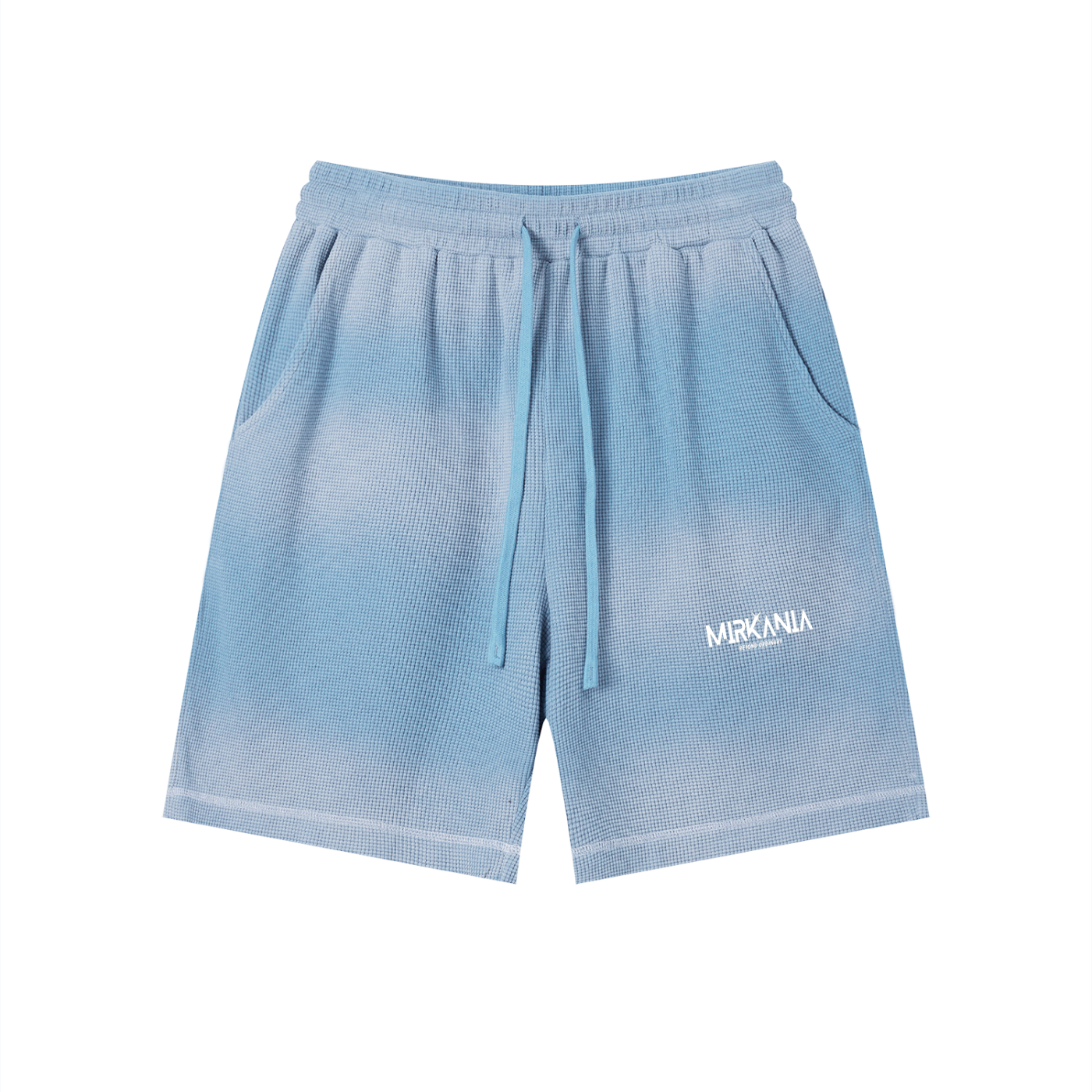 Unisex Sunfade Waffle Raw Hem Shorts