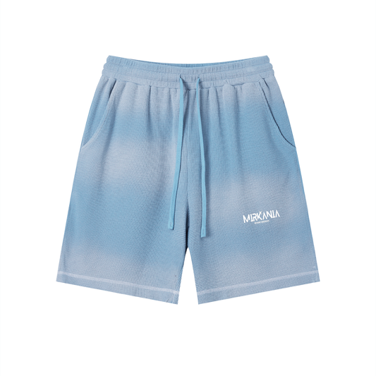Unisex Sunfade Waffle Raw Hem Shorts