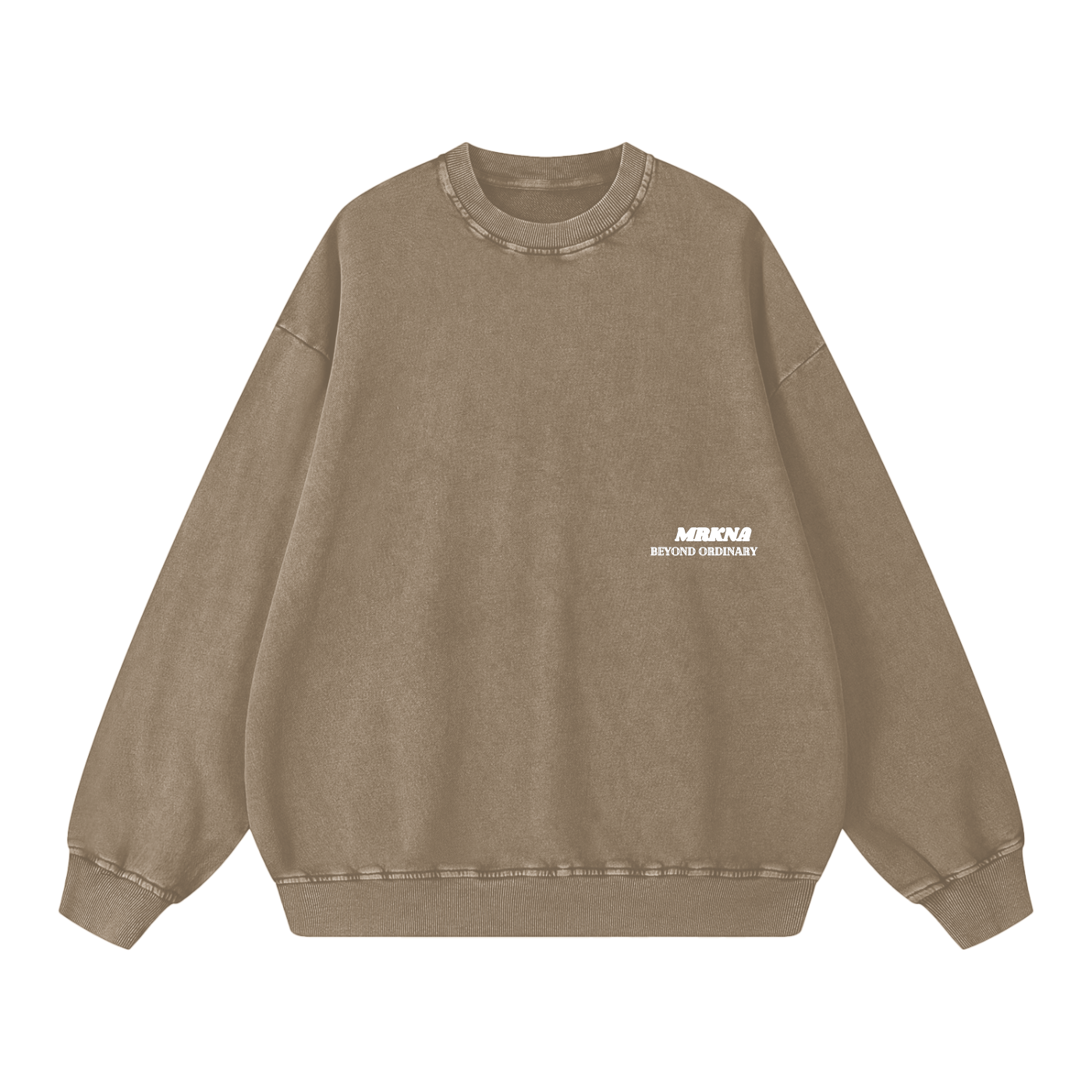 ODMPOD snow washed oversized sweatshirt with relaxed fit and soft fabric, featuring a casual, trendy look in a light washed finish.