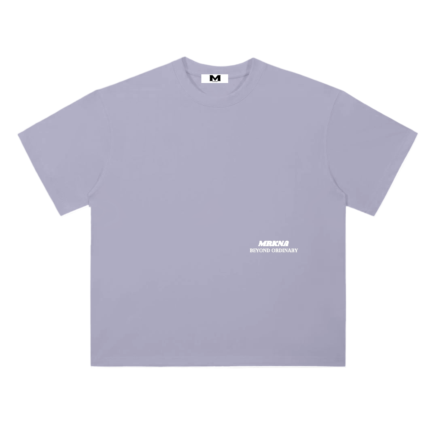 ODMPOD heavyweight drop shoulder cotton T-shirt, front view showing relaxed fit and classic crew neckline.