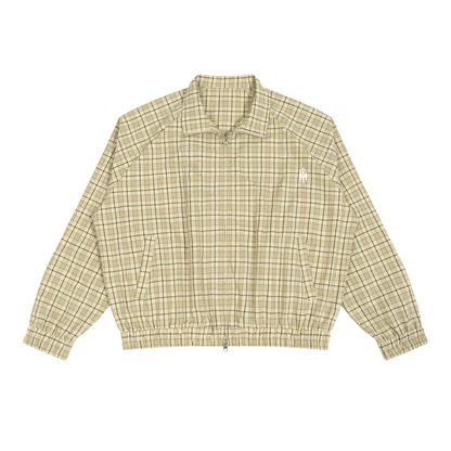 Unisex Plaid Full-Zip Track Jacket