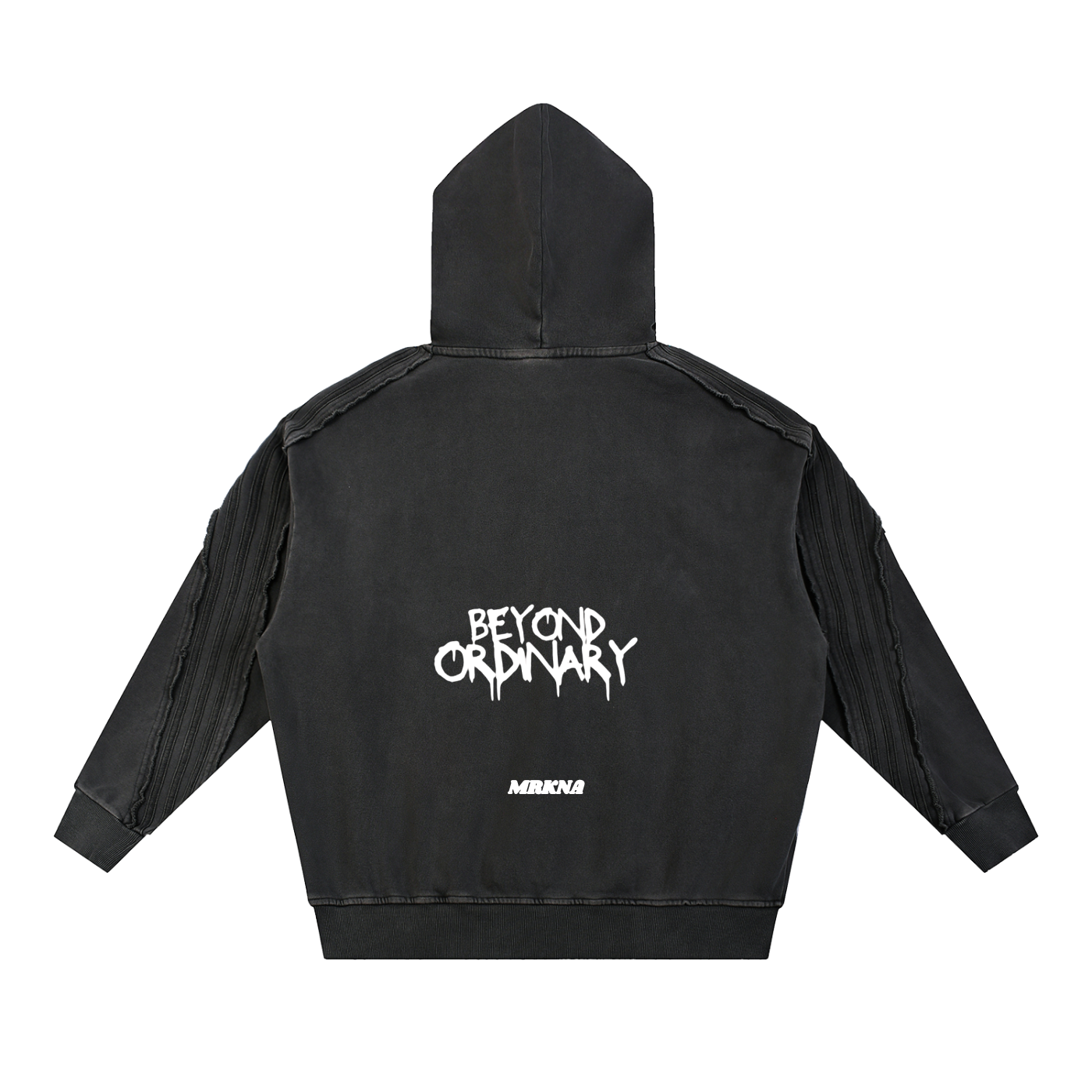 Snow Washed Tape Raw Edge Hoodie