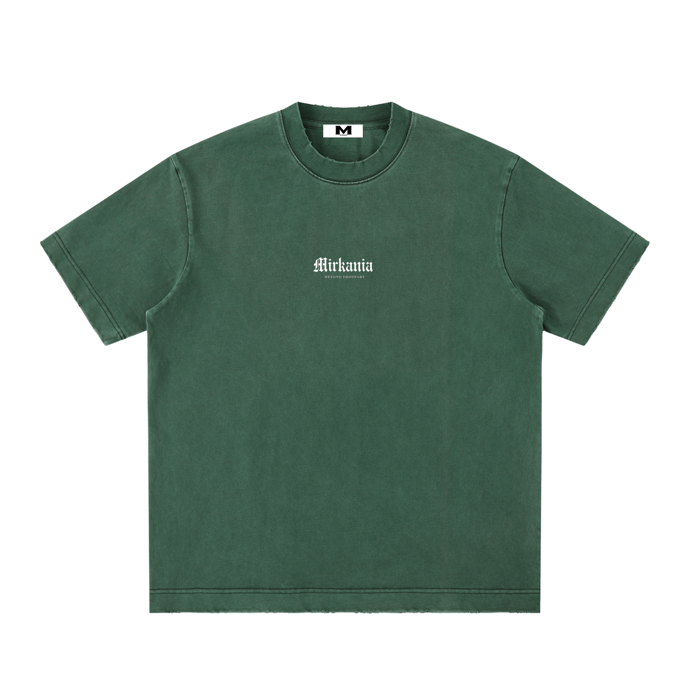 Vintage washed heavyweight frayed T-shirt by ODMPOD featuring a relaxed fit and distressed edges.