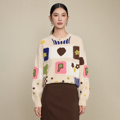 Loose color blocked sweater