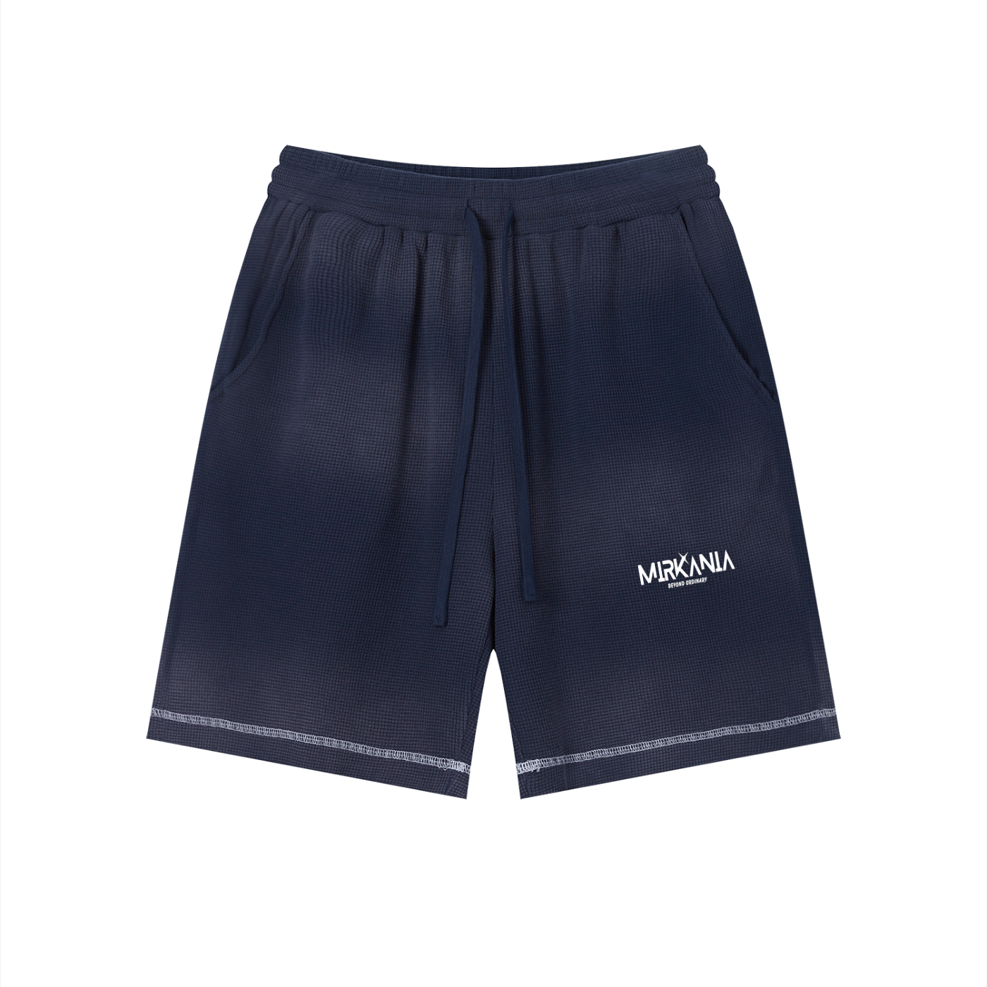 Unisex Sunfade Waffle Raw Hem Shorts