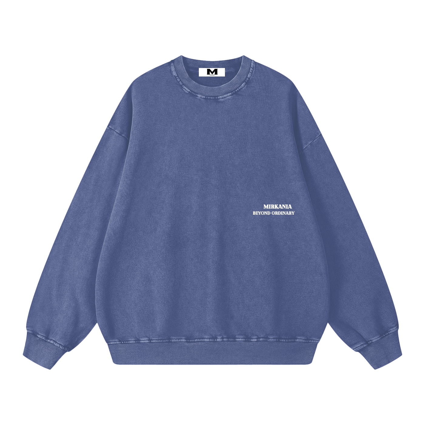 ODMPOD snow washed oversized sweatshirt in soft fabric, featuring a relaxed fit and casual style, suitable for everyday wear.