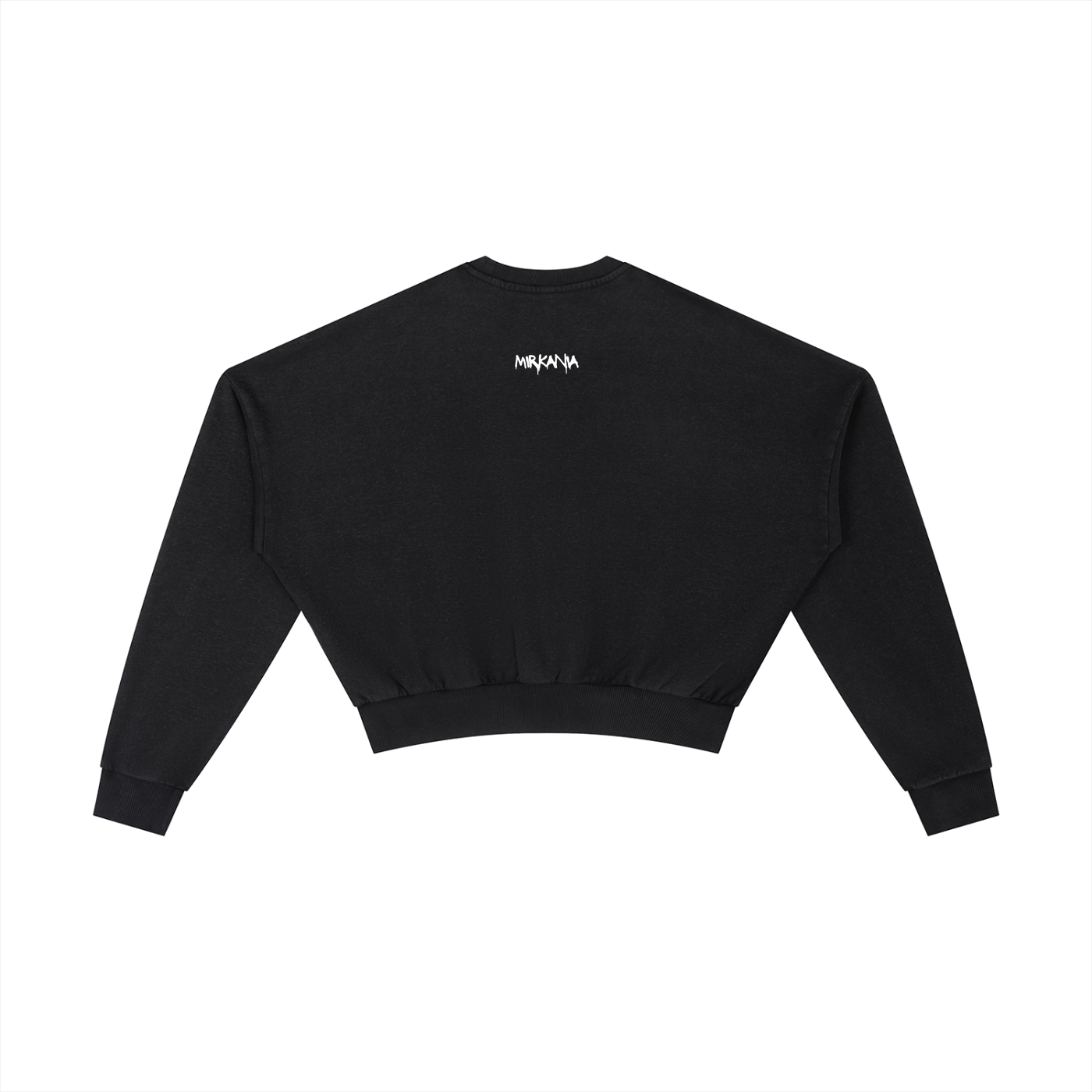 Vintage washed cropped sweatshirt by ODMPOD with a relaxed fit and distressed detailing, shown in a casual front view.