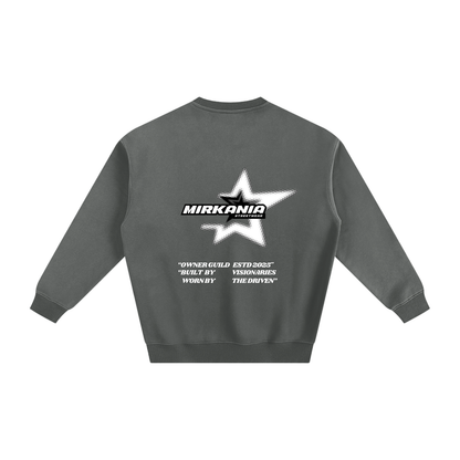 ODMPOD fleeced sweatshirt showing a cozy, soft fabric in a casual fit with a round neckline and long sleeves.
