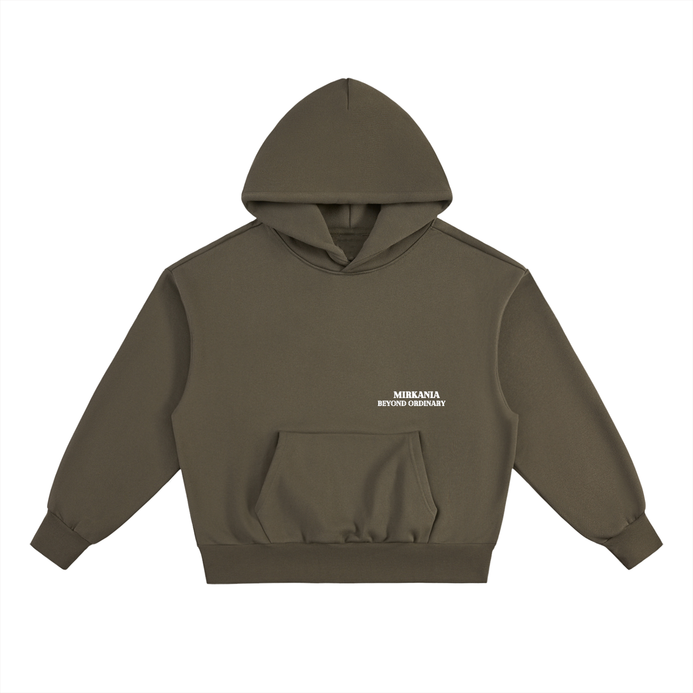ODMPOD Essential Heavyweight Fleece Hoodie in gray, featuring a soft, thick fleece fabric and a comfortable hooded design.