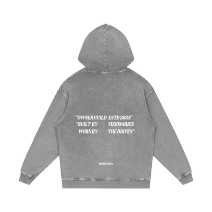 ODMPOD snow washed loose cotton hoodie, soft and cozy with a relaxed fit, featuring a hood and casual style.