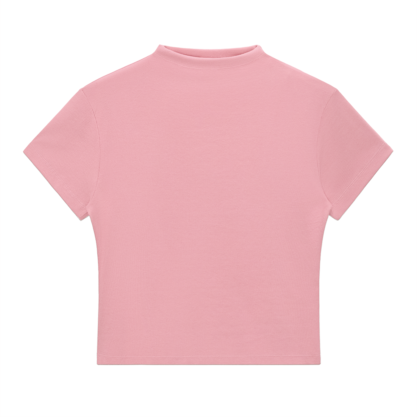 Essential slim fit mock neck T-shirt by ODMPOD, featuring a close-fitting design and mock neckline in a casual style.