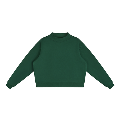 Essential Fleece Mock-Neck Crew Sweatshirt