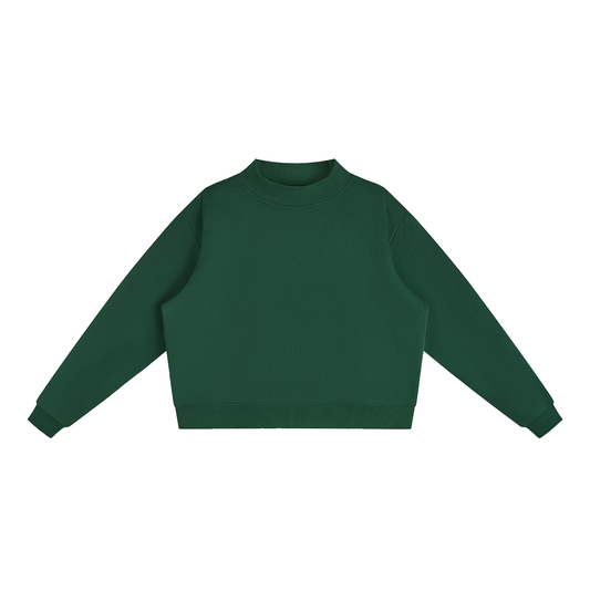 Essential Fleece Mock-Neck Crew Sweatshirt