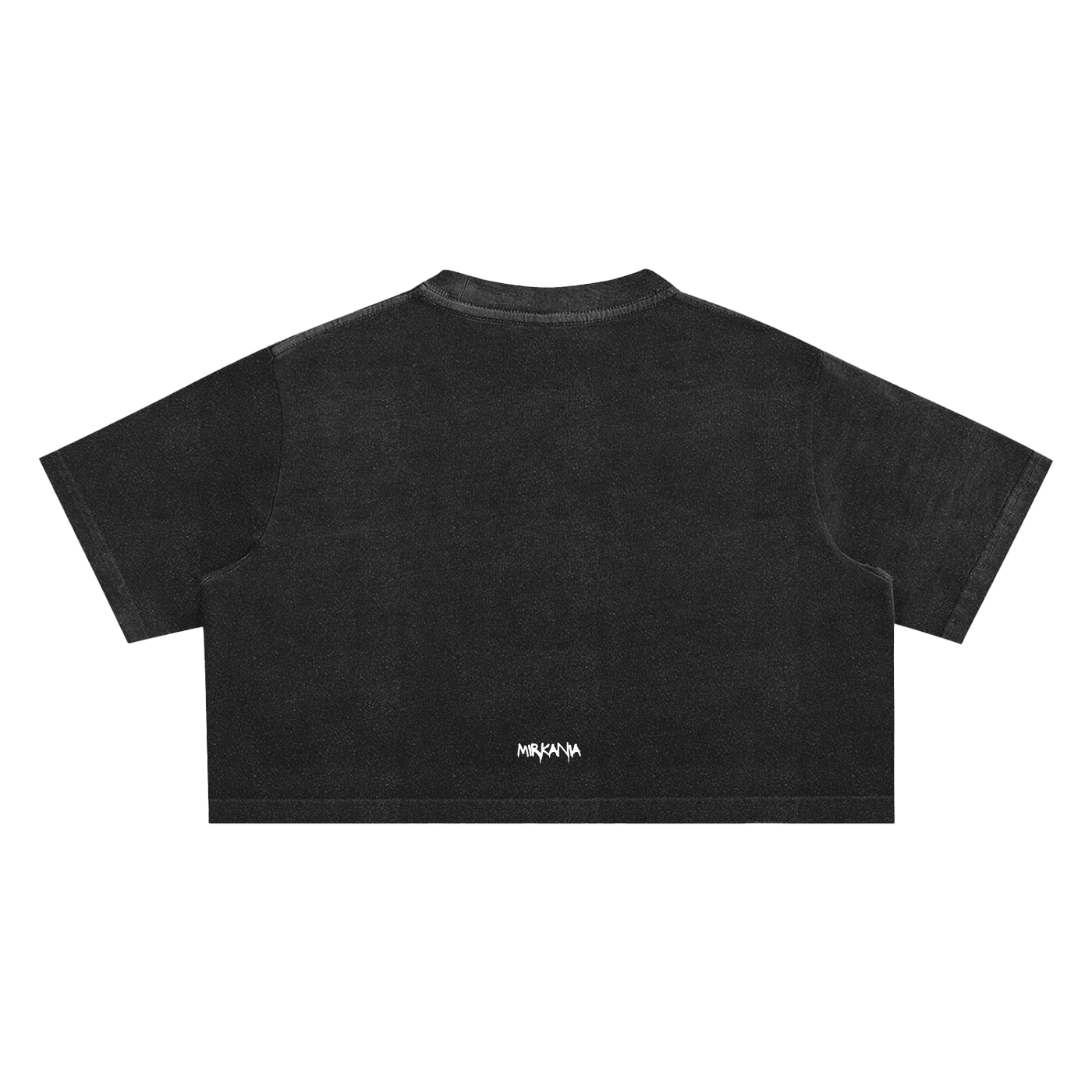 ODMPOD snow washed crop top t-shirt with a relaxed fit, featuring a casual style and soft, washed fabric.