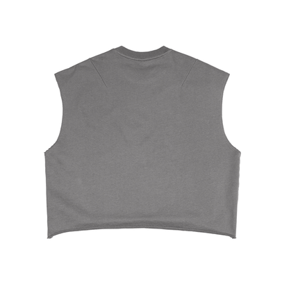 ODMPOD French Terry boxy tank top with sleeveless design and relaxed fit, shown in soft beige fabric.