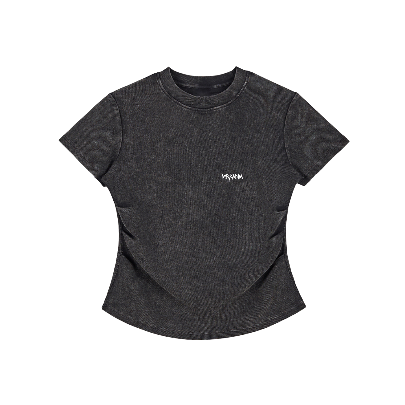 Vintage Washed ODMPOD cotton bodycon t-shirt, close-up view showing soft fabric and fitted style on a neutral background.