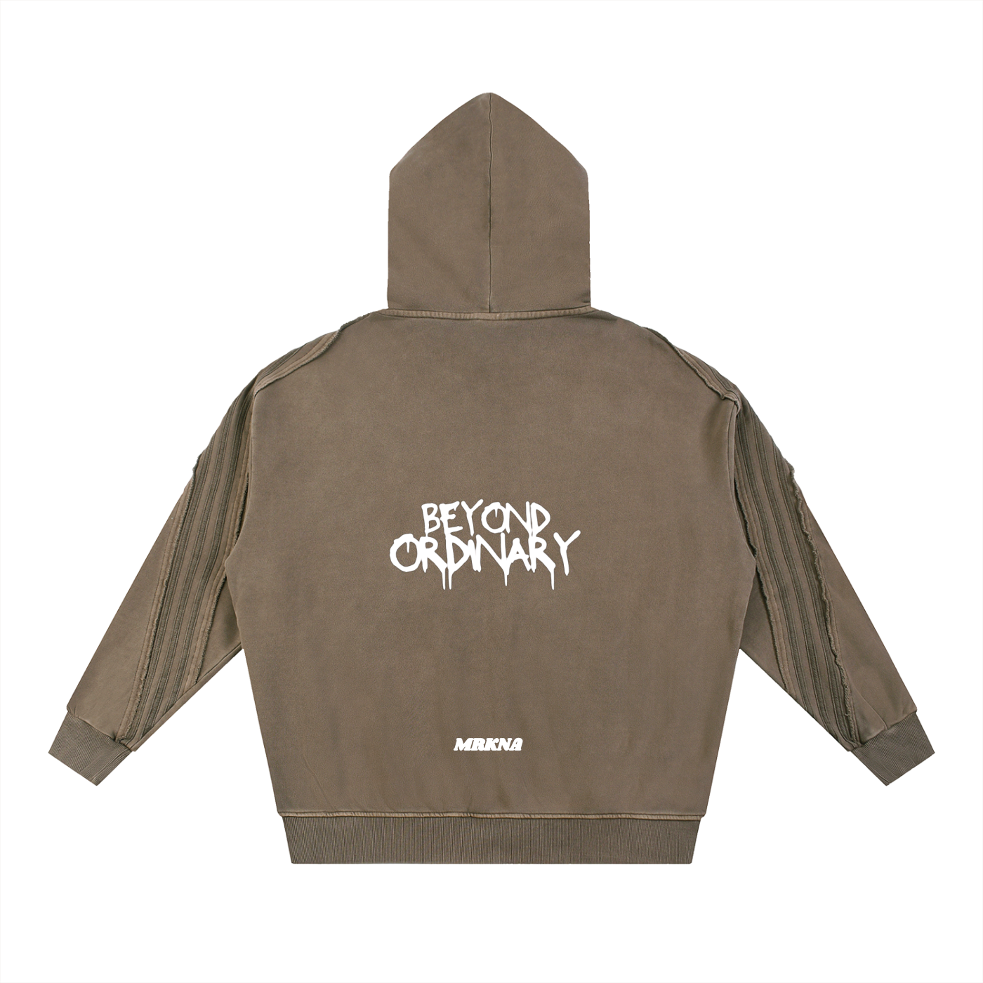 Snow Washed Tape Raw Edge Zip Hoodie by ODMPOD featuring distressed raw edges and a front zipper, casual streetwear style.