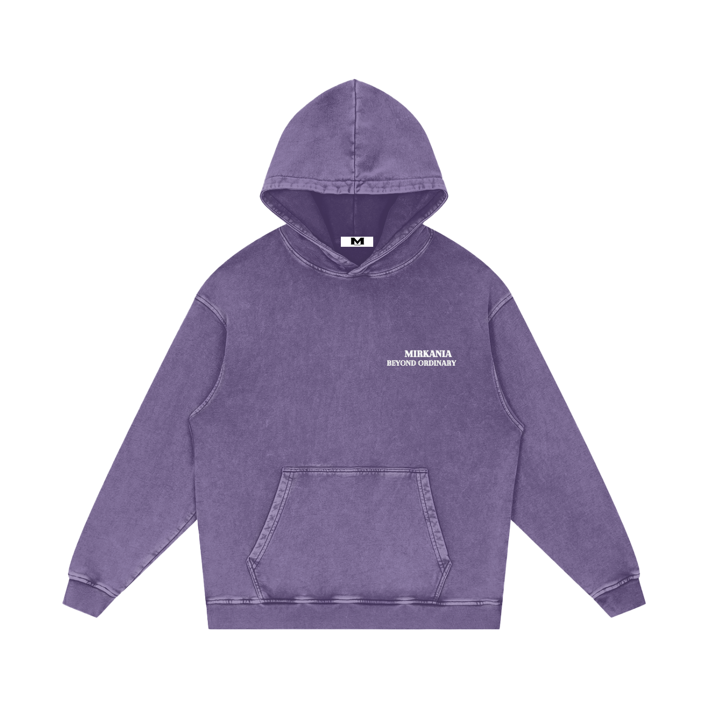 ODMPOD snow washed loose cotton hoodie, soft and comfortable casual wear with a relaxed fit and minimal design.