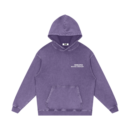 ODMPOD snow washed loose cotton hoodie, soft and comfortable casual wear with a relaxed fit and minimal design.
