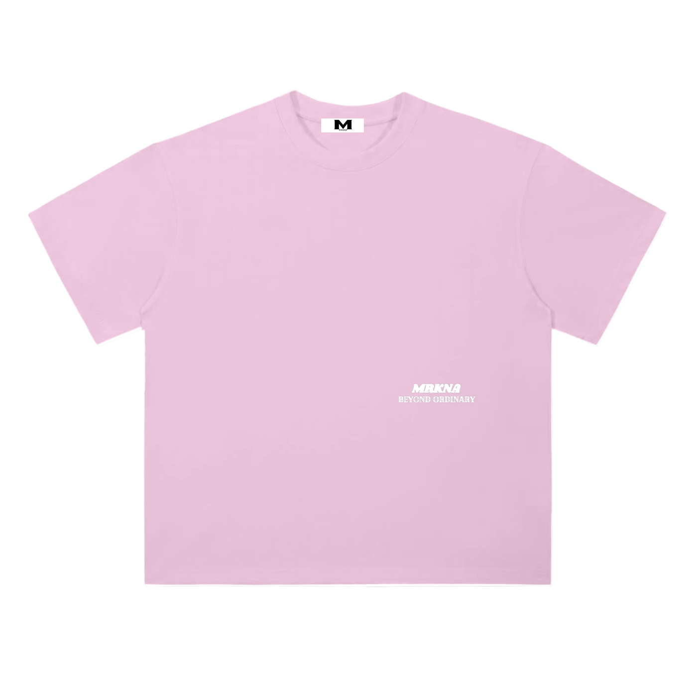 ODMPOD heavyweight drop shoulder cotton T-shirt, casual fit with relaxed sleeves, in a neutral color, front view.