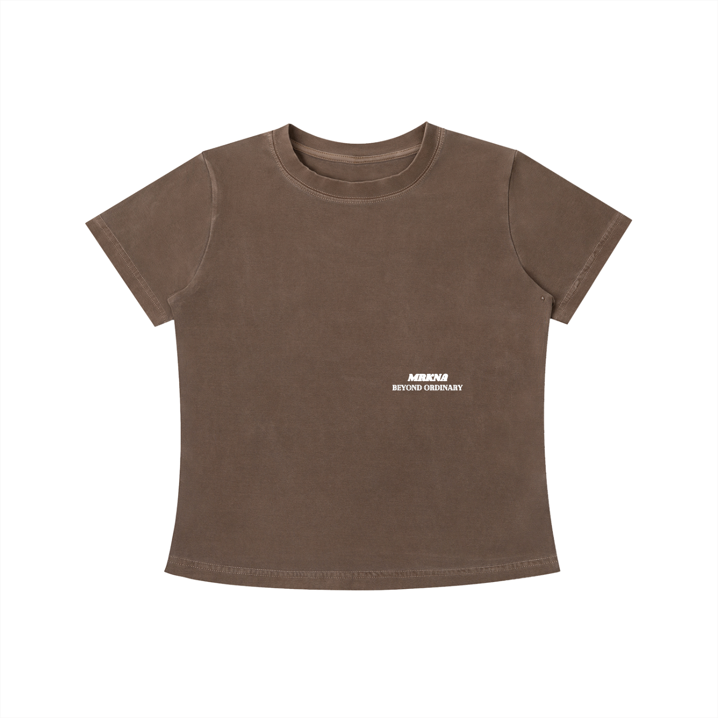 ODMPOD vintage wash slim fit T-shirt, soft cotton fabric with a classic crew neck and faded vintage styling, front view.