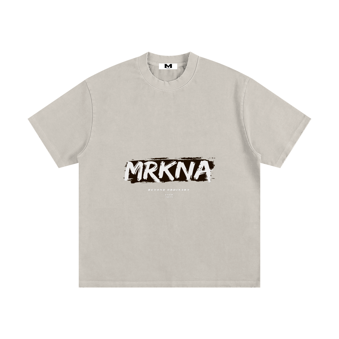 ODMPOD heavyweight vintage washed frayed T-shirt showing distressed fabric and relaxed fit in a casual style.