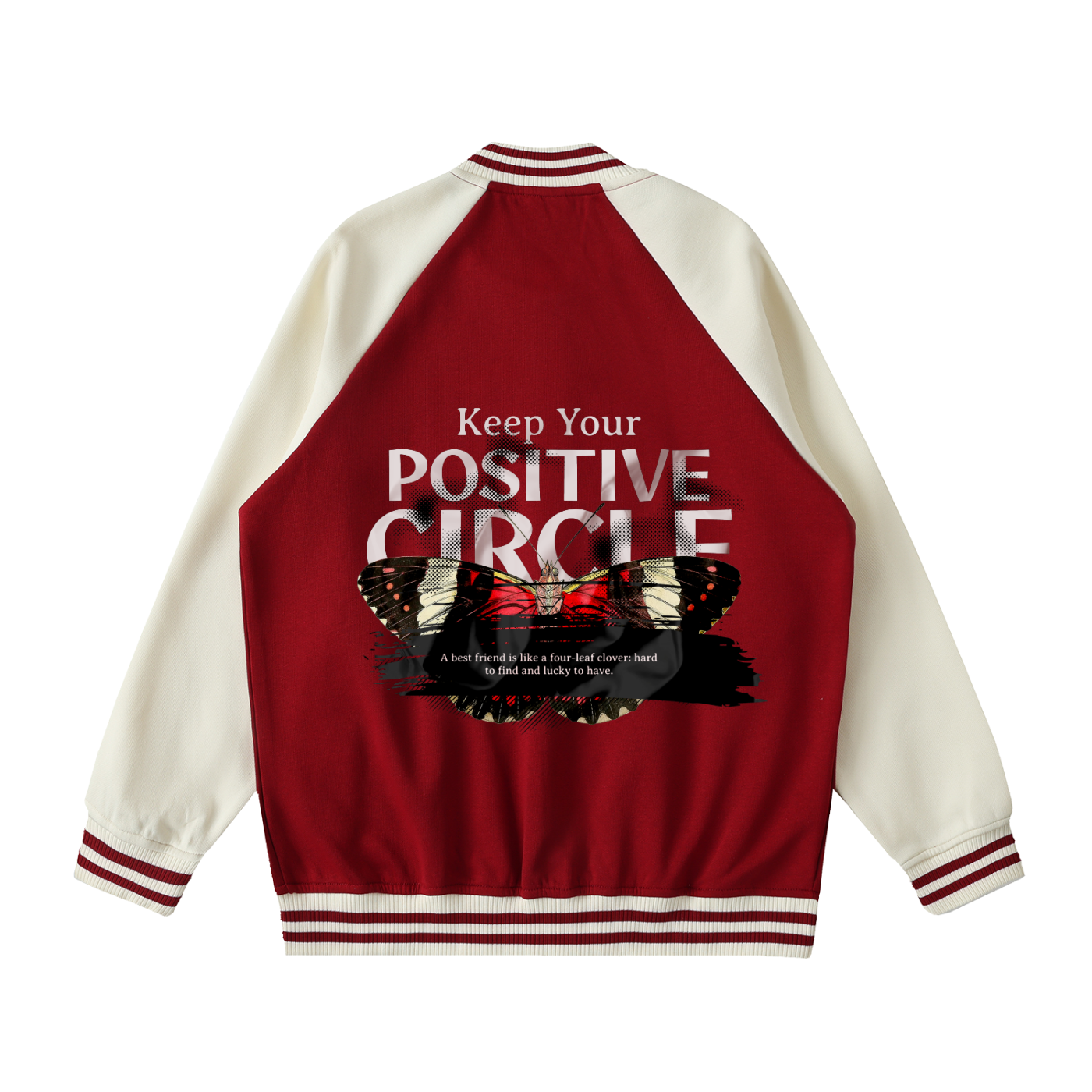 Two Tone Raglan Sleeve Varsity Jacket