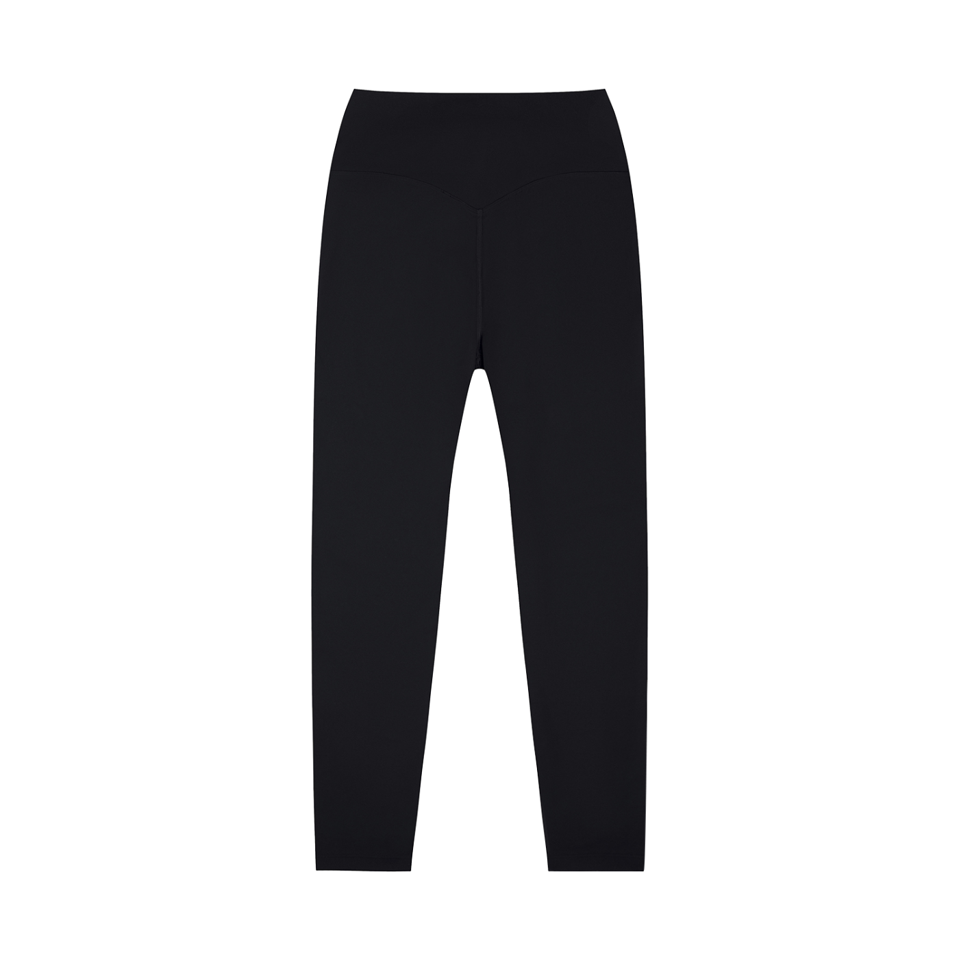 High-waisted ODMPOD yoga leggings in black, shown on a model, featuring a snug fit and stretchy fabric for active wear.