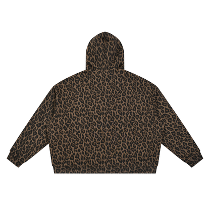 Unisex Leopard Full Zip Hoodie