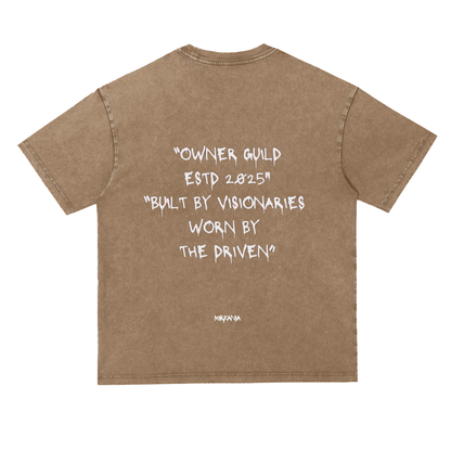 ODMPOD Snow Washed Heavyweight Oversize T-Shirt, soft fabric, relaxed fit, light washed design, casual men's fashion tee