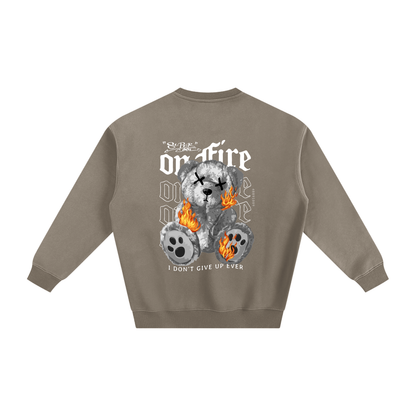 ODMPOD fleeced sweatshirt showing a cozy, soft fabric with a relaxed fit, perfect for casual wear and comfort.