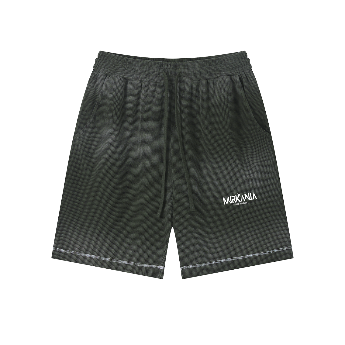 Unisex Sunfade Waffle Raw Hem Shorts