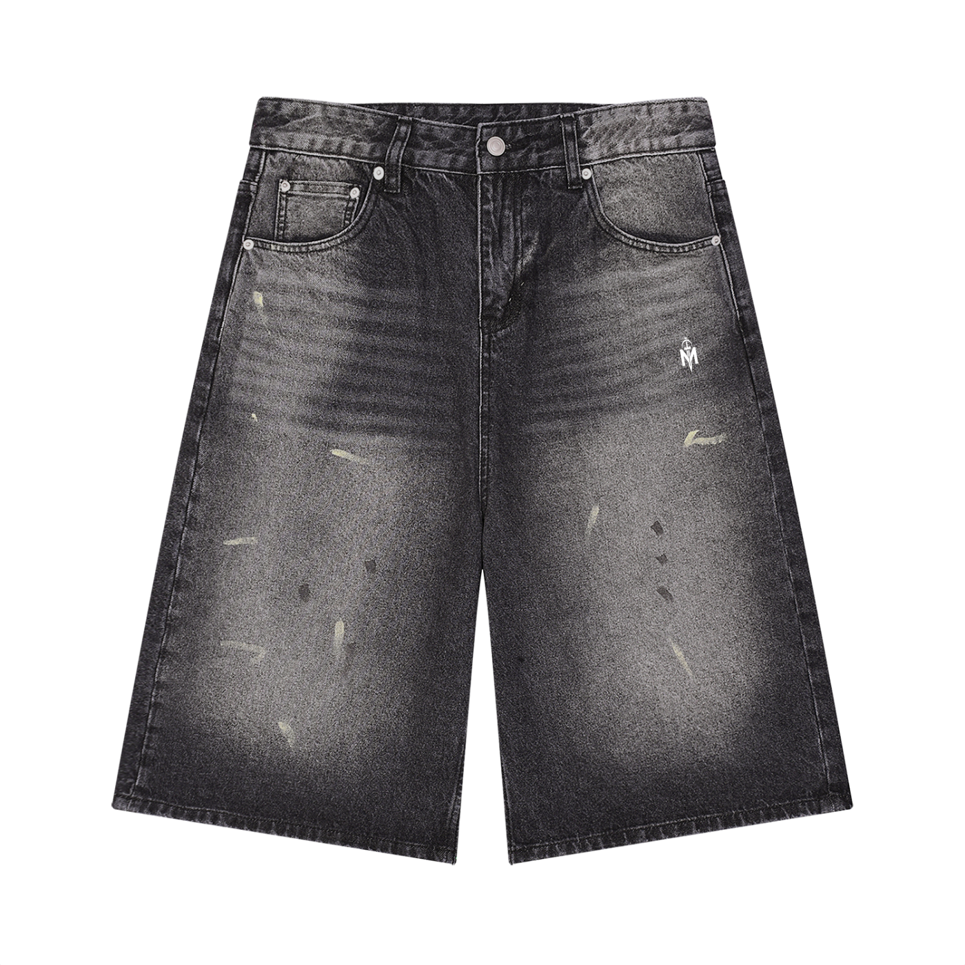Men’s Vintage Wash Wide Leg Denim Shorts