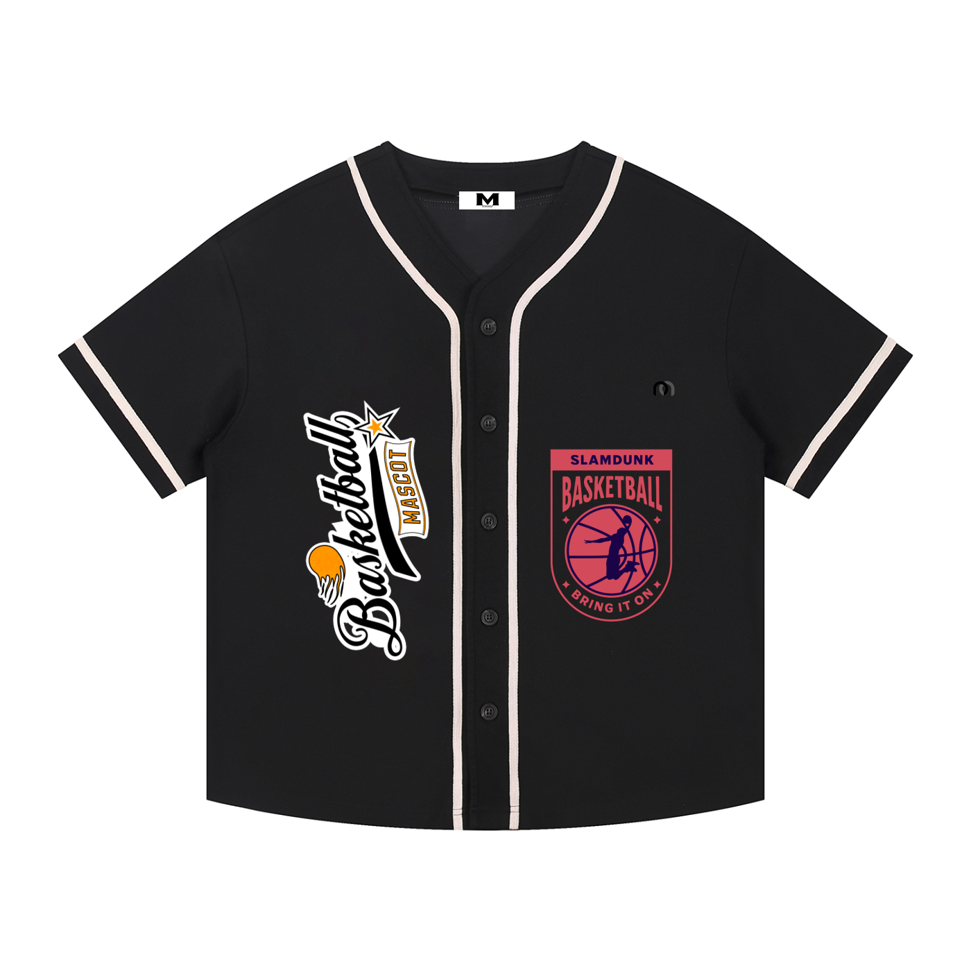 Contrast Piped Button-Up Jersey