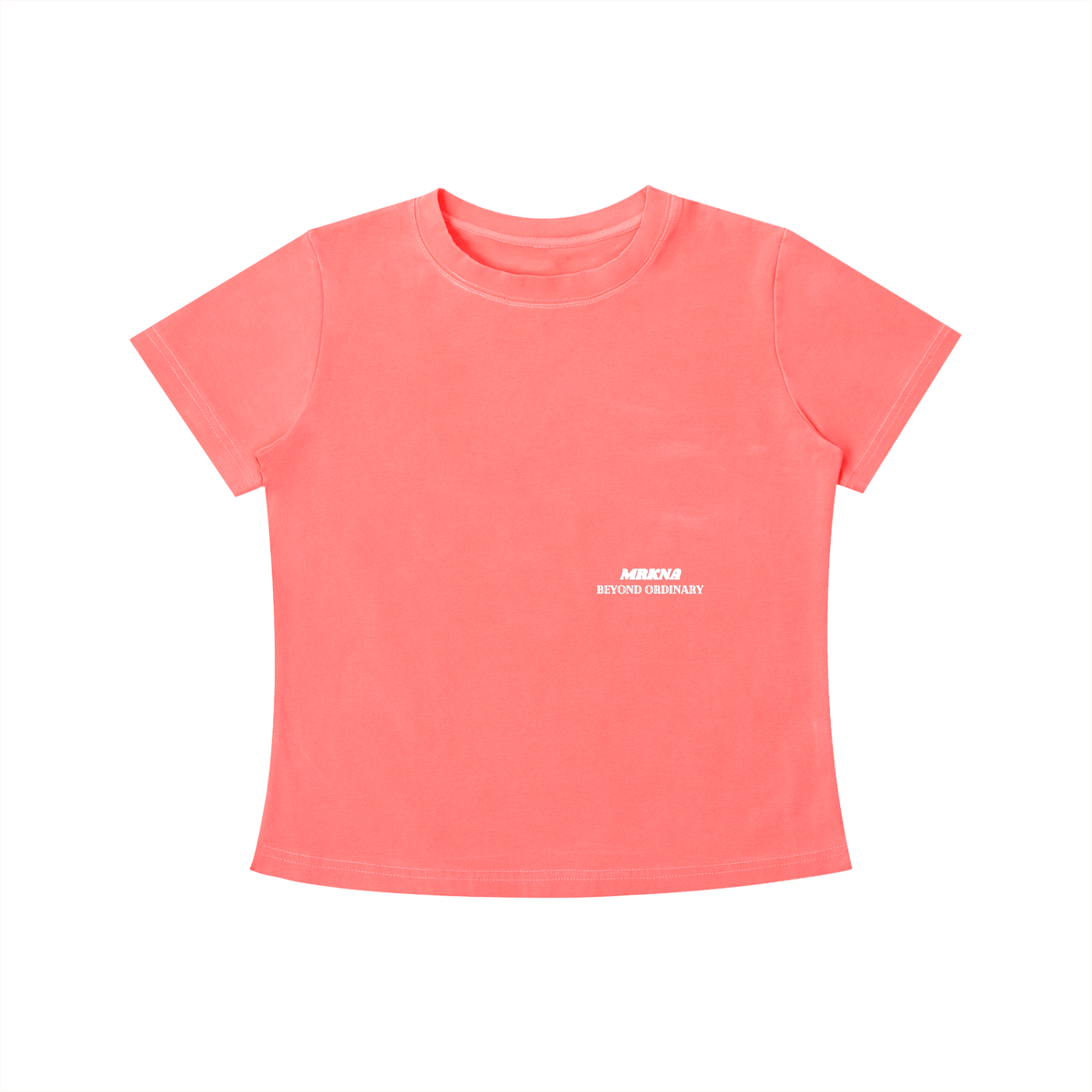 ODMPOD vintage wash slim fit T-shirt, casual cotton tee with retro-inspired style and distressed finish, front view.