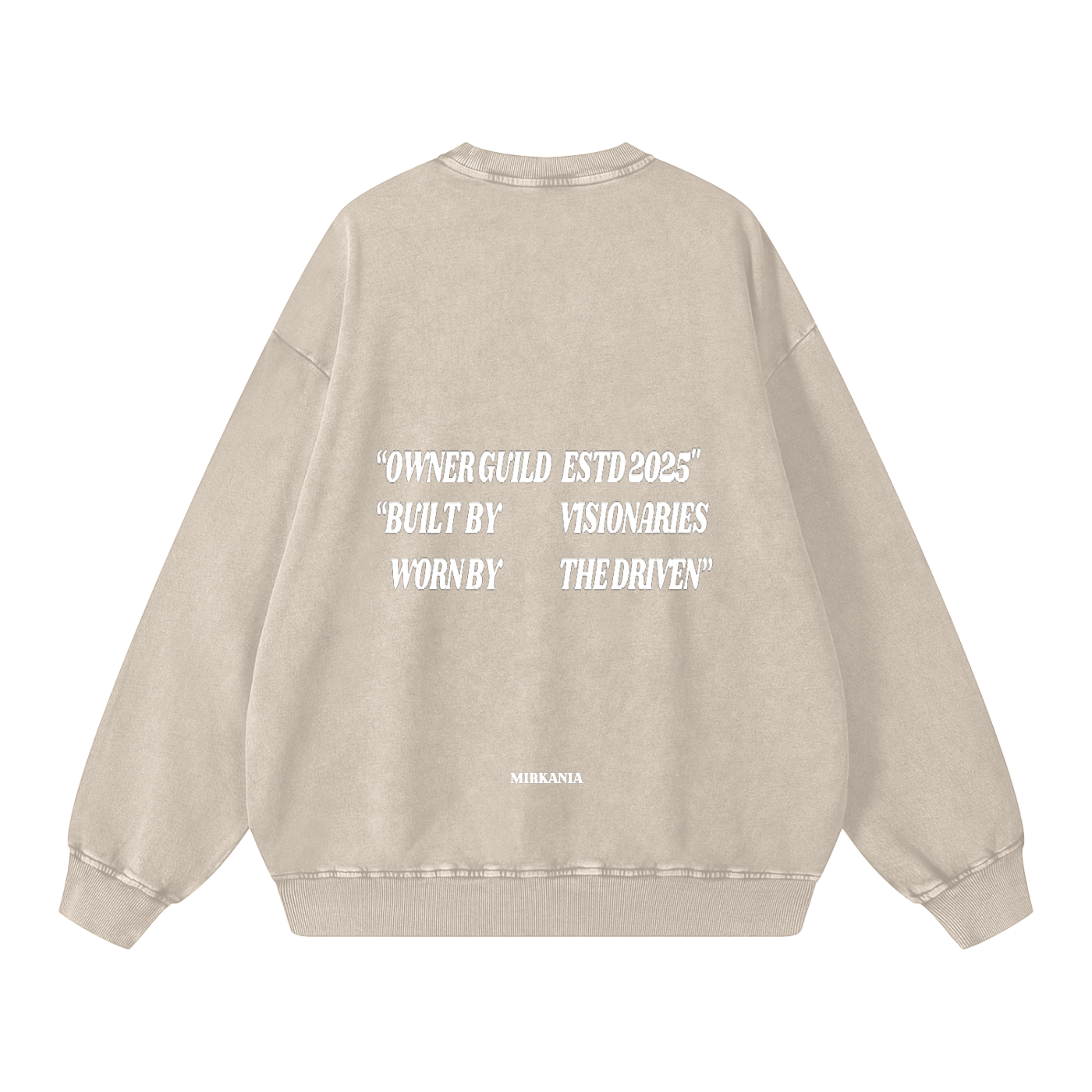ODMPOD snow washed oversized sweatshirt, cozy knit fabric with a relaxed fit, shown on a model with casual styling.